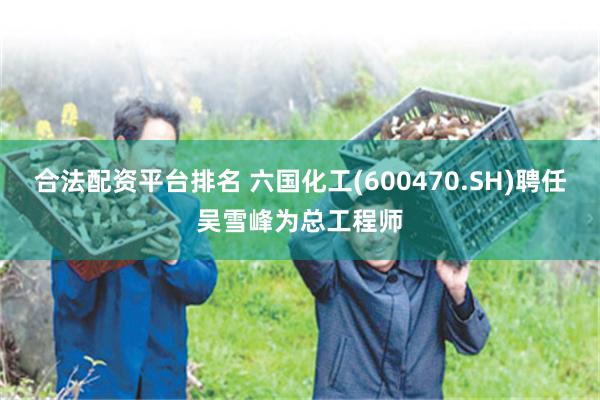 合法配资平台排名 六国化工(600470.SH)聘任吴雪峰为总工程师