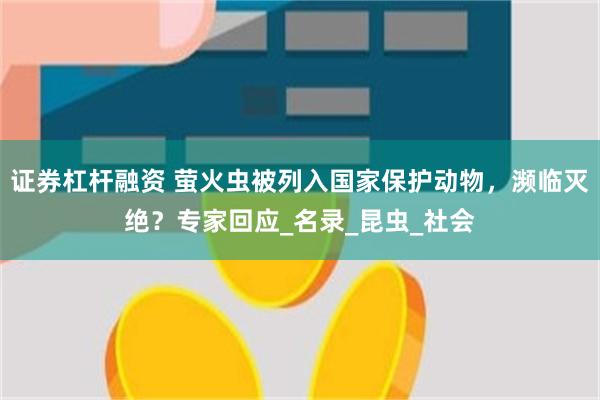 证券杠杆融资 萤火虫被列入国家保护动物，濒临灭绝？专家回应_名录_昆虫_社会
