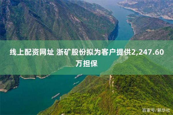 线上配资网址 浙矿股份拟为客户提供2,247.60万担保