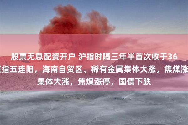 股票无息配资开户 沪指时隔三年半首次收于3600点上方，恒指五连阳，海南自贸区、稀有金属集体大涨，焦煤涨停，国债下跌