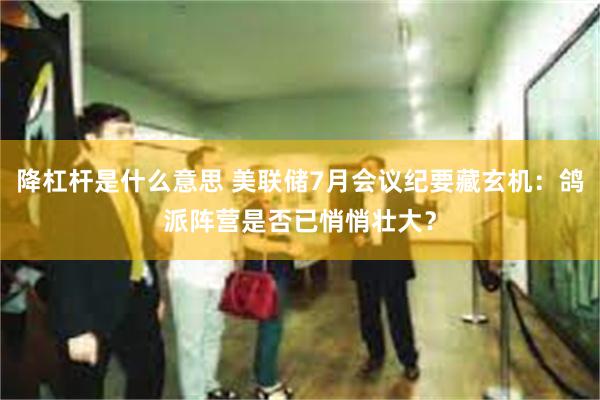 降杠杆是什么意思 美联储7月会议纪要藏玄机：鸽派阵营是否已悄悄壮大？